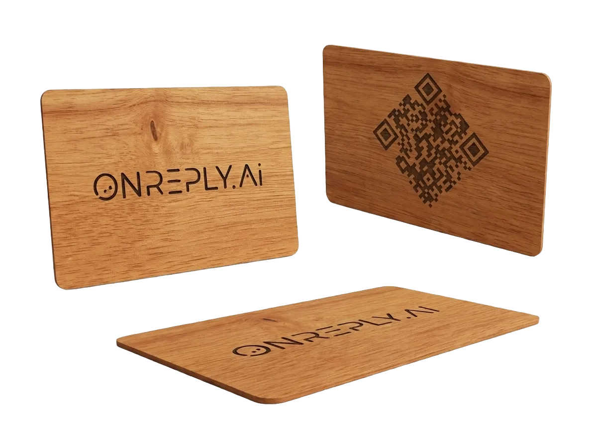 Card NFC OnReply con supporto espositivo da banco